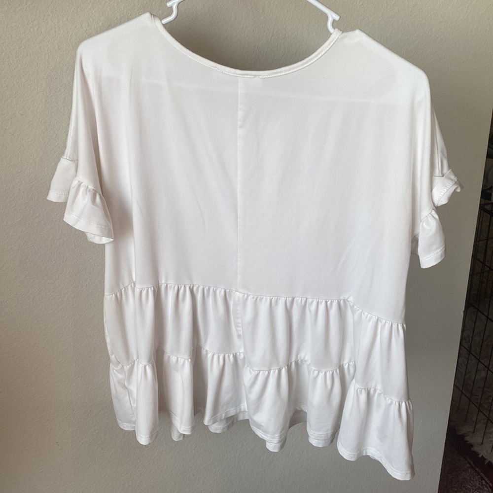 White Ruffle Blouse - Picture 4 of 5